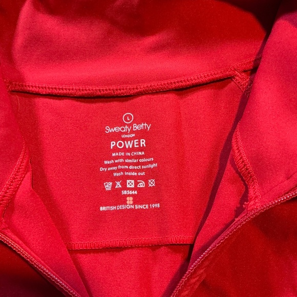 Sweaty Betty Power Zip Up Jacket Red Performance Athletic Layer Size Large - Picture 5 of 9